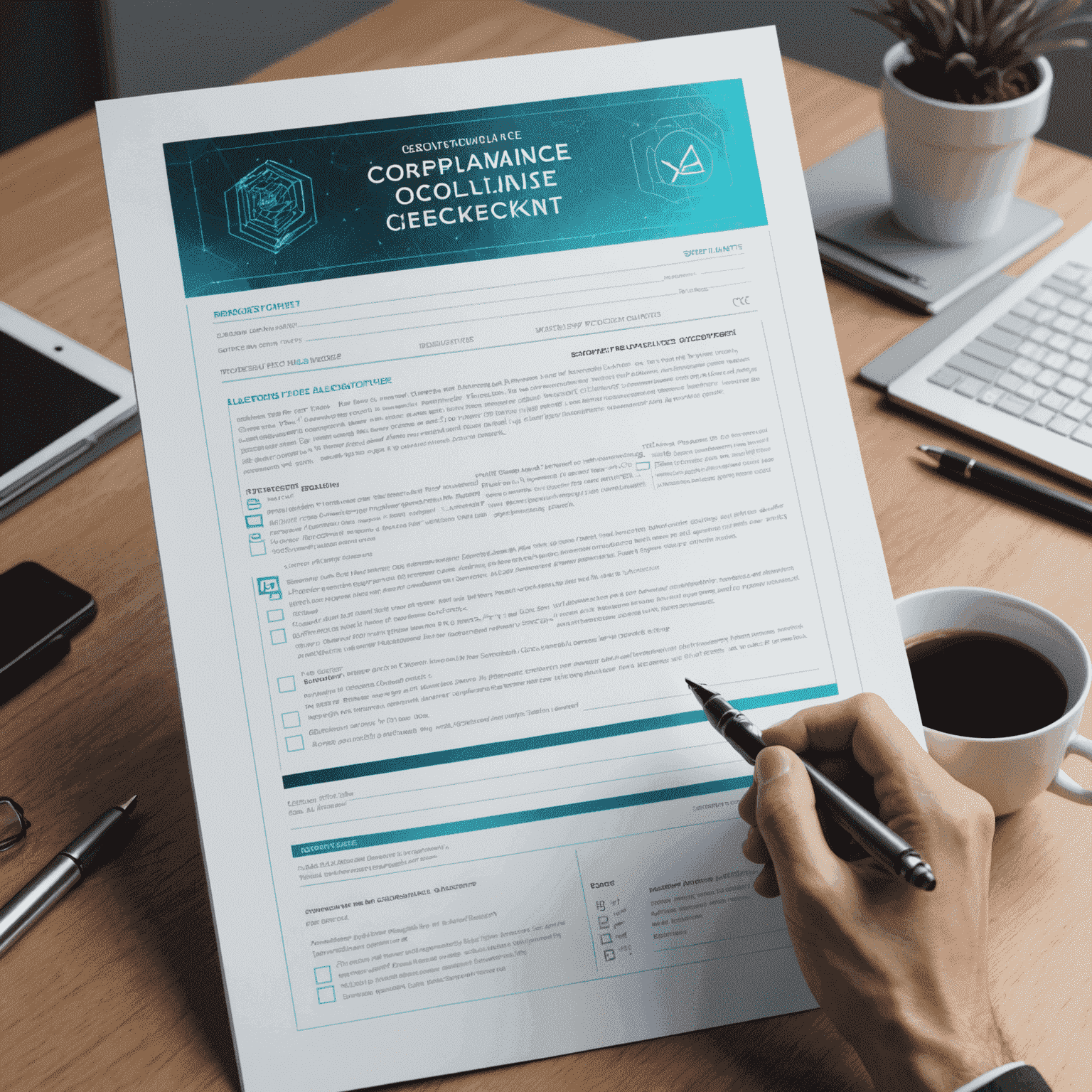 A digital representation of DFAS regulations with floating holographic documents and a futuristic compliance checklist