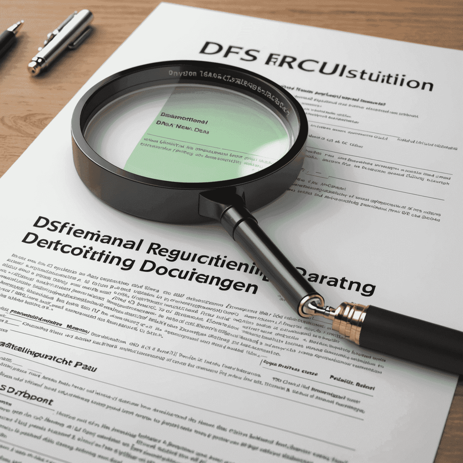 Illustration of new Dfas regulations document with a magnifying glass highlighting key changes