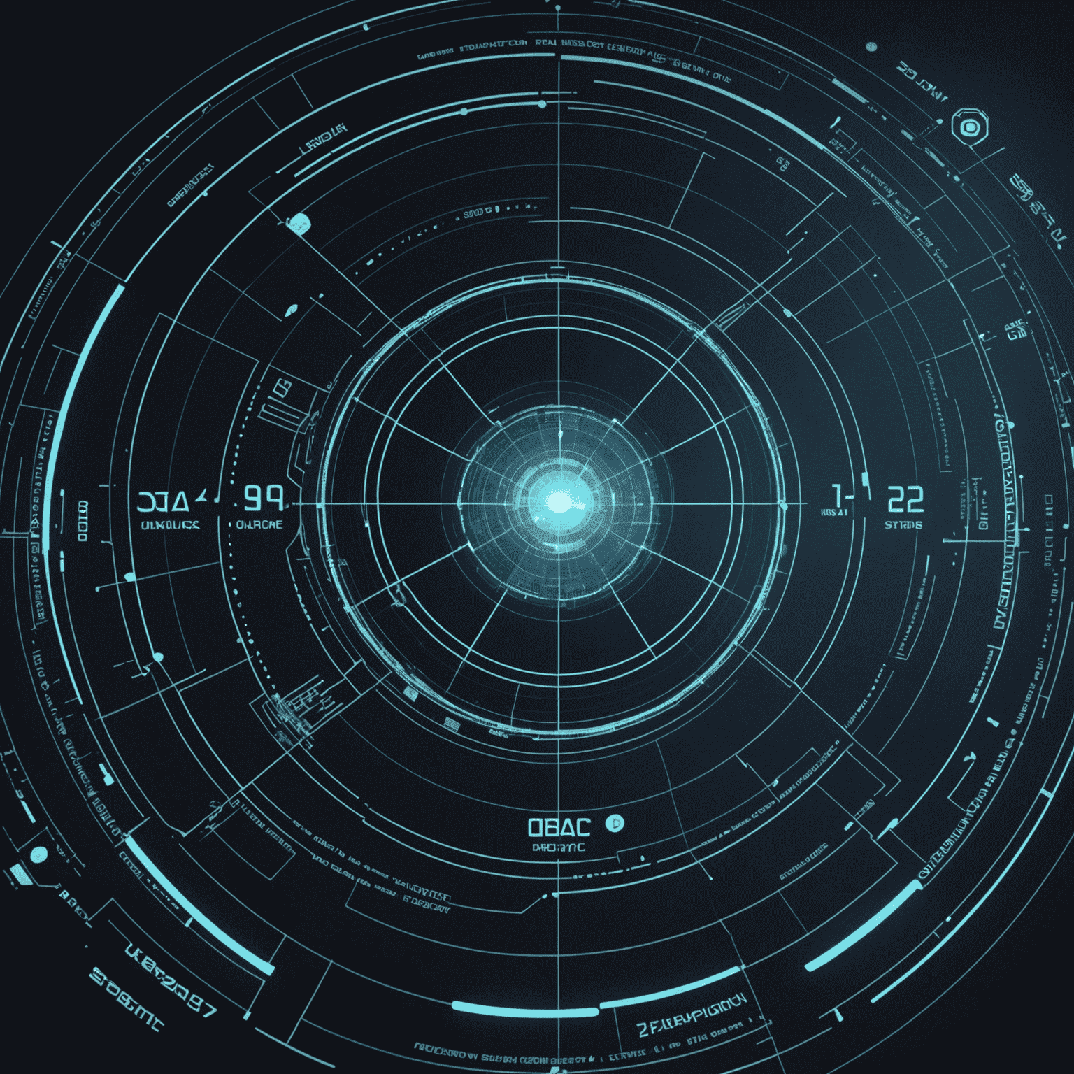 Futuristic interface displaying Dfas online systems with holographic projections and data streams